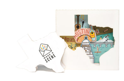 Austin, Texas 3D Pop Up Greeting Card