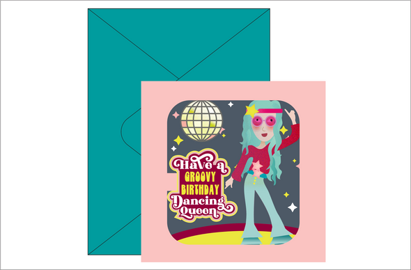 Dancing Queen Birthday Pop Up Card