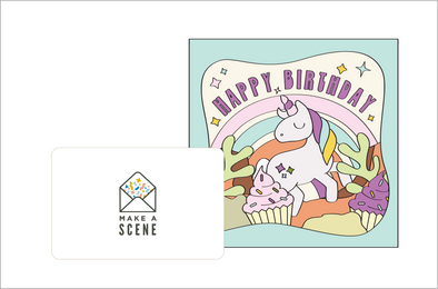 Unicorn Kids Birthday Pop Up Card