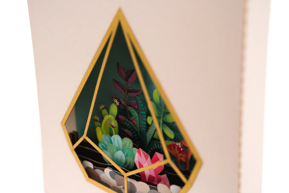 Terrarium 3D Pop Up Greeting Card Close Up