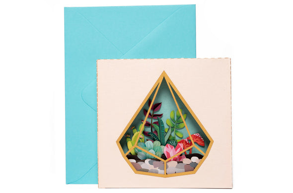 Terrarium 3D Pop Up Greeting Card Envelope