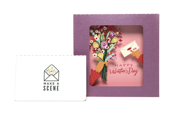 Valentine's Flower Bouquet 3D Pop Up Greeting Card